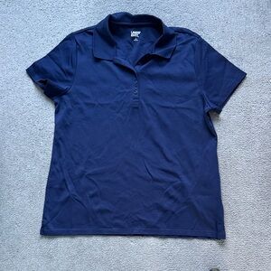 Lands' End Deep Blue Navy Women’s Polo Shirt Size L